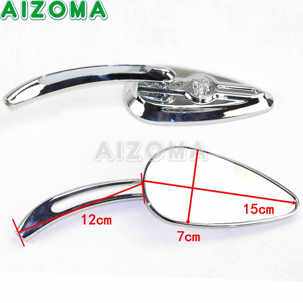 Espejos retrovisores cromados de 2 uds. Para motocicleta, espejo retrovisor lateral de aluminio para Harley Sportster Dyna Heritage, crucero Softail