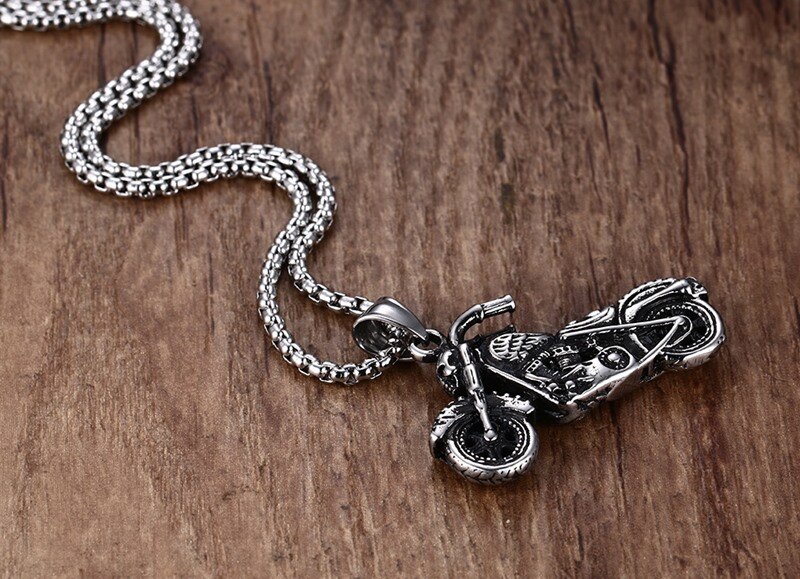 Vintage-gothic-ghost-rider-anhänger aus edelstahl #39 motorrad-anhänger-halskette