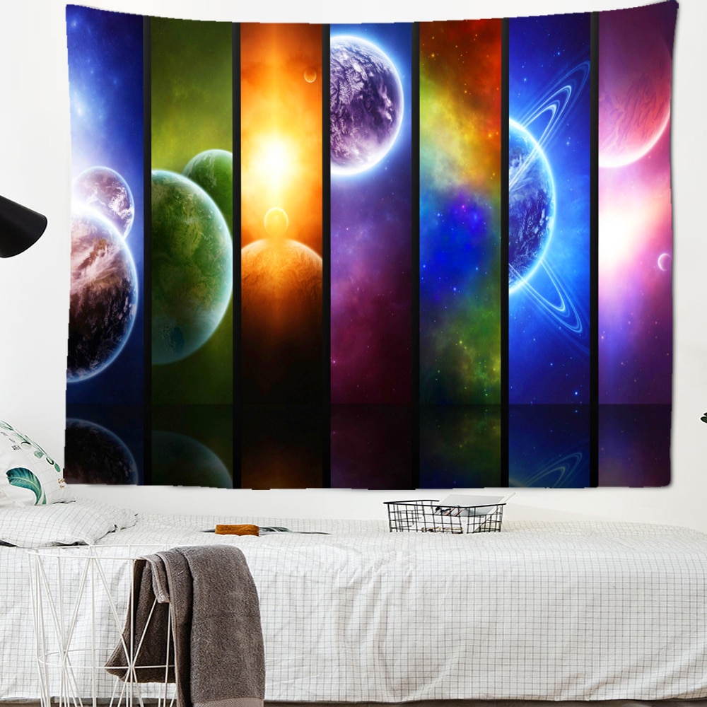 Planeet Tapijt Muur Opknoping Psychedelische Science Fiction Hekserij Bohemian Stijl Hippie Tapijt Room Decor