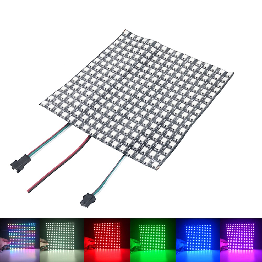 WS2812B Module Matrix Screen WS2812 RGB LED Digital Flexible Individually Addressable Panel Light WS2812 8x8 16x16 8x32 DC5V: WS2812B 16x16