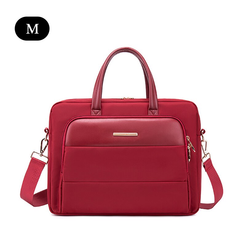 Capacity Briefcase Travel 13 14 15.6in Laptop Document Organizer Shoulder Bag Business Ipad Phone Notebook Storage Handbag X133C: Wine red M