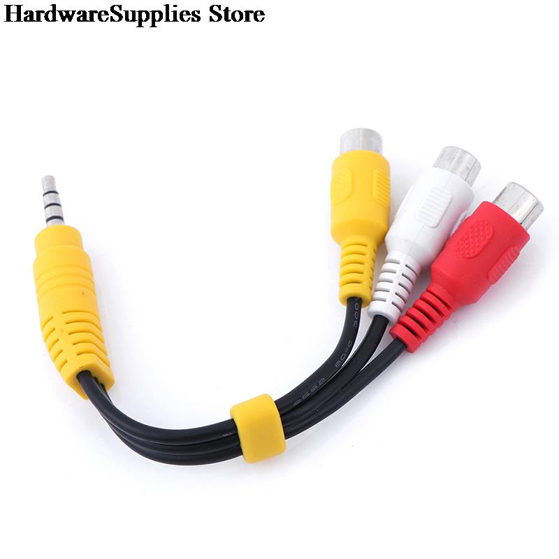 3.5mm Aux Male Stereo to 3 RCA Female Audio Video AV Adapter Cable for High-Performance Video And Audio Playback