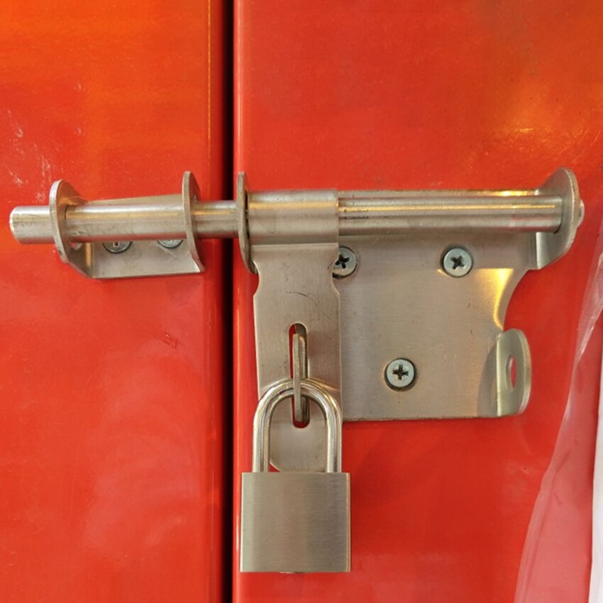 Roestvrij Stalen Deur Bouten Met Lock Gesp, Anti-Diefstal Links Rechts Bolt Gate Veiligheid Deur Klink, huishoudelijke Schuifdeur Lock Bolt