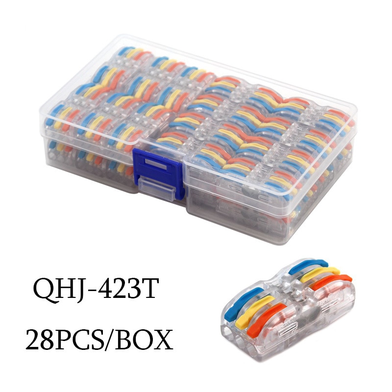 Mini Wire Electrical Connector Boxed 222 LED Strip Lighting Quick Connectors Universal Compact Conductor Push-in Terminal Blocks: WHITE