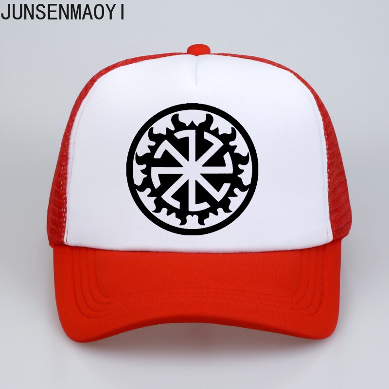 Slavic Amulet Pagan Solar Symbol Slavic Wheel Nordic Amulet Viking Men Baseball Mesh Net Trucker Caps Hats Sun Hat: 4 / kid 52to55cm Head