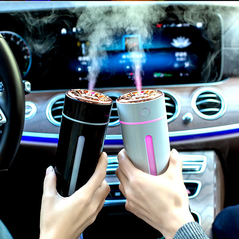 Car Winter And Summer Air Humidifier Wireless 360ml Portable Car Aromatherapy Diffuser With Color Ambient Light USB Charging