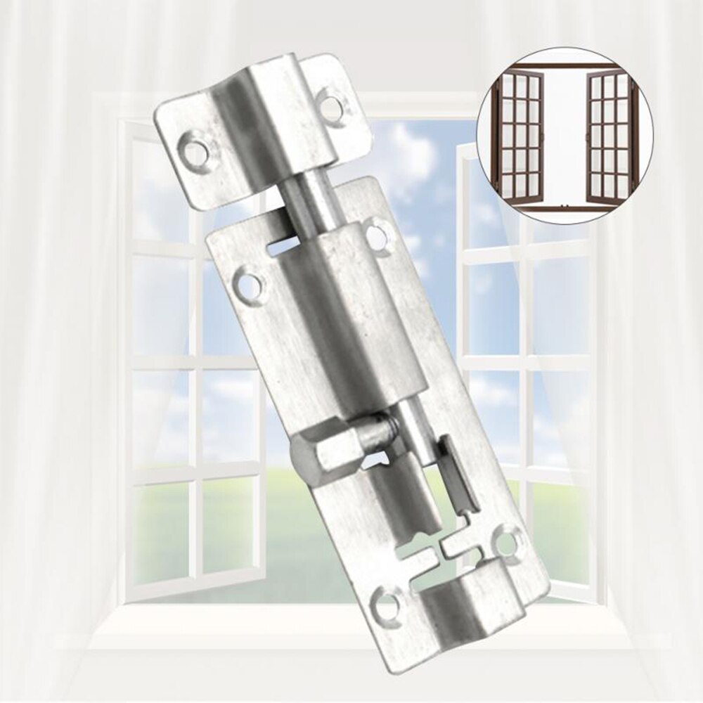 1.5/2/3/4 Inch Silver Stainless Steel Door Sliding Lock Barrel Bolt Durable Anti-theft Gate Safety Lock Home Decoration