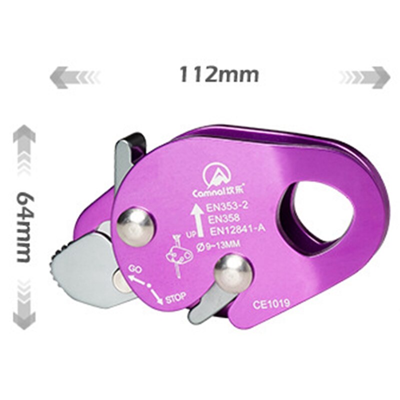 Camnal Outdoor Climbing Grasping Rope Protector Fall Protection Device High-Altitude Anti Self-Locking Fall Arrester Purple