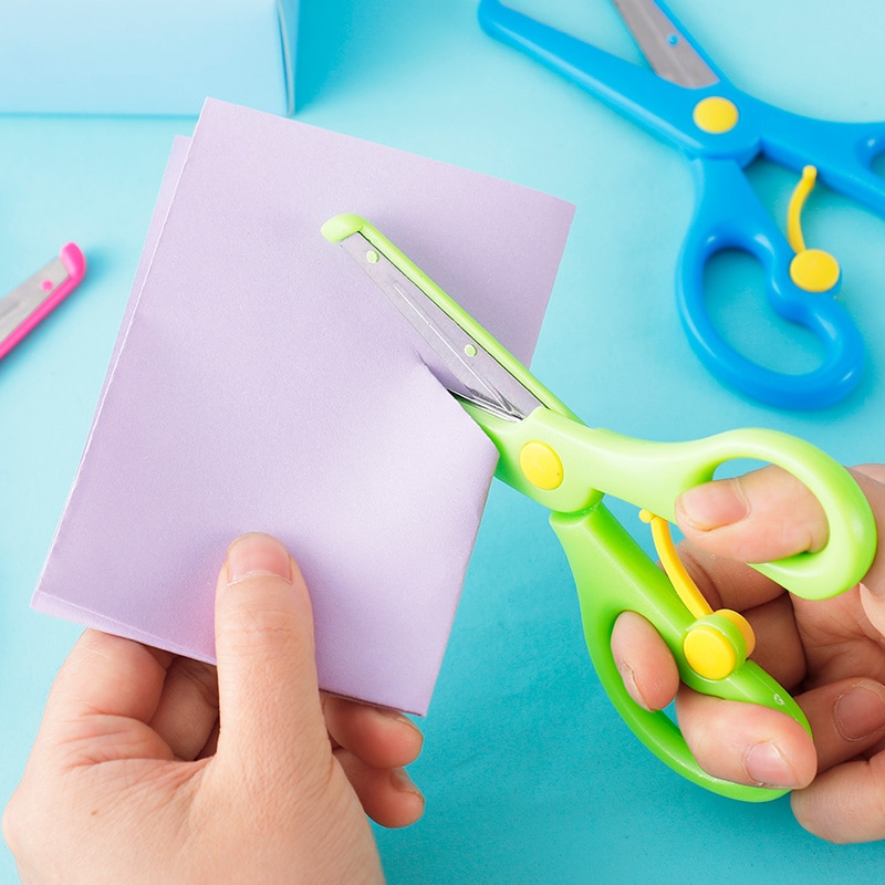 Children's scissors Kindergarten manual safety multi-function scissors Student scissors Cute Paper child safety scissors plastic