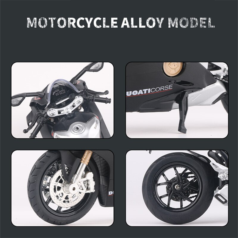 1/12 Ducati Panigale V4S Racing Cross-country Motorcycle Model Simulation Alloy Toy Street Motorcycle Model Collection Kids