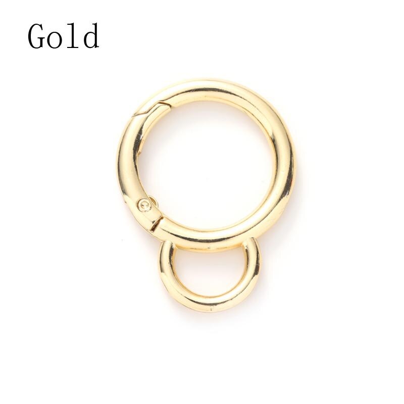 10pcs Gourd Shape 28MM Metal Spring Hook Buckle Jewelry Pendant DIY Crafts Outdoor Buckle Luggage Accessories: Gold