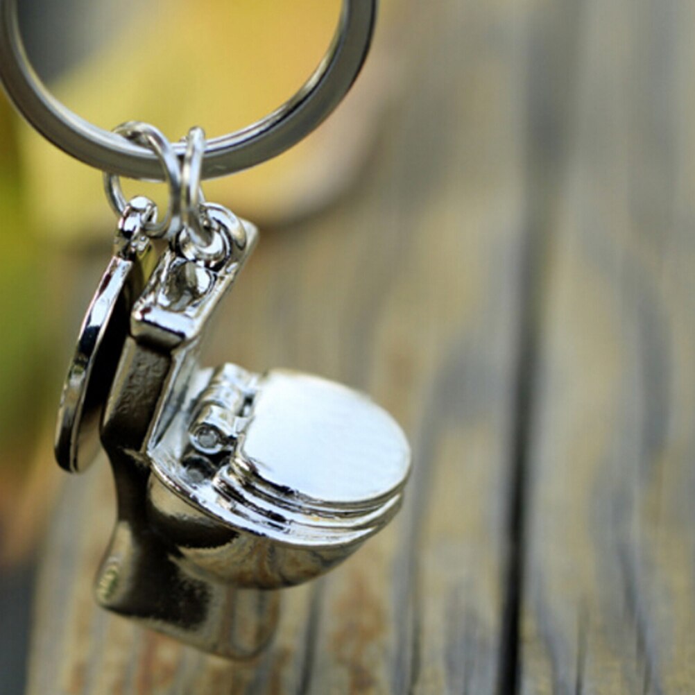 Cute Mini Toilet Forever Keychain Metal Key Chain Keyring Keyfob