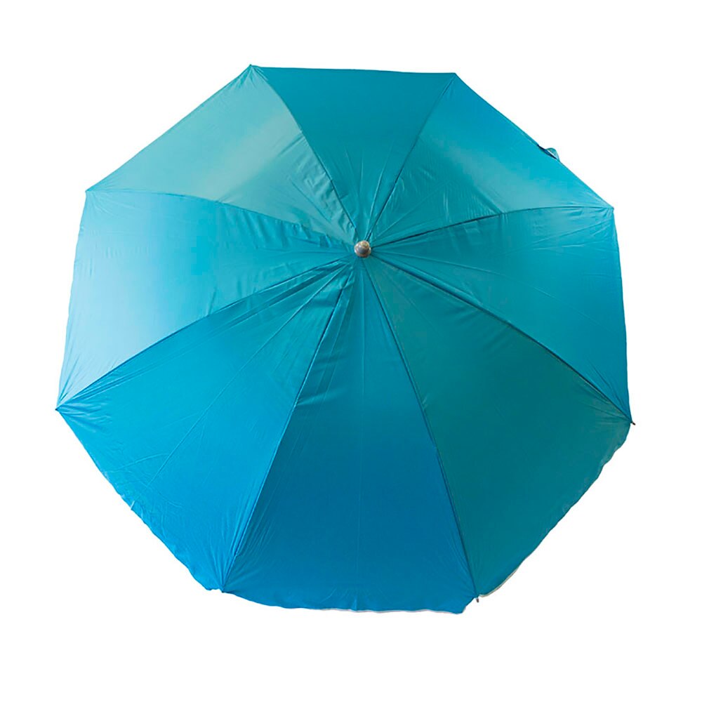 Sombrilla Parasol Playa Fijo 140 Cm Hierro y Nylon Protección UV con Pincho Incluido Funda Incluida: Celeste