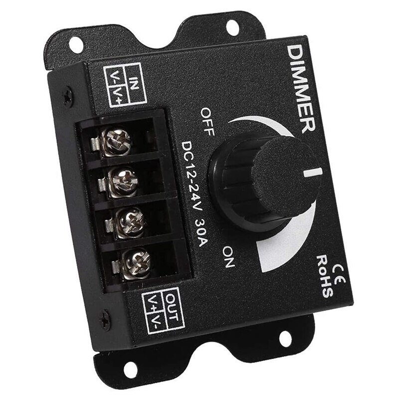 30A LED Dimmer DC 12V 24V 360W Adjustable Brightness Lamp Bulb Strip Driver