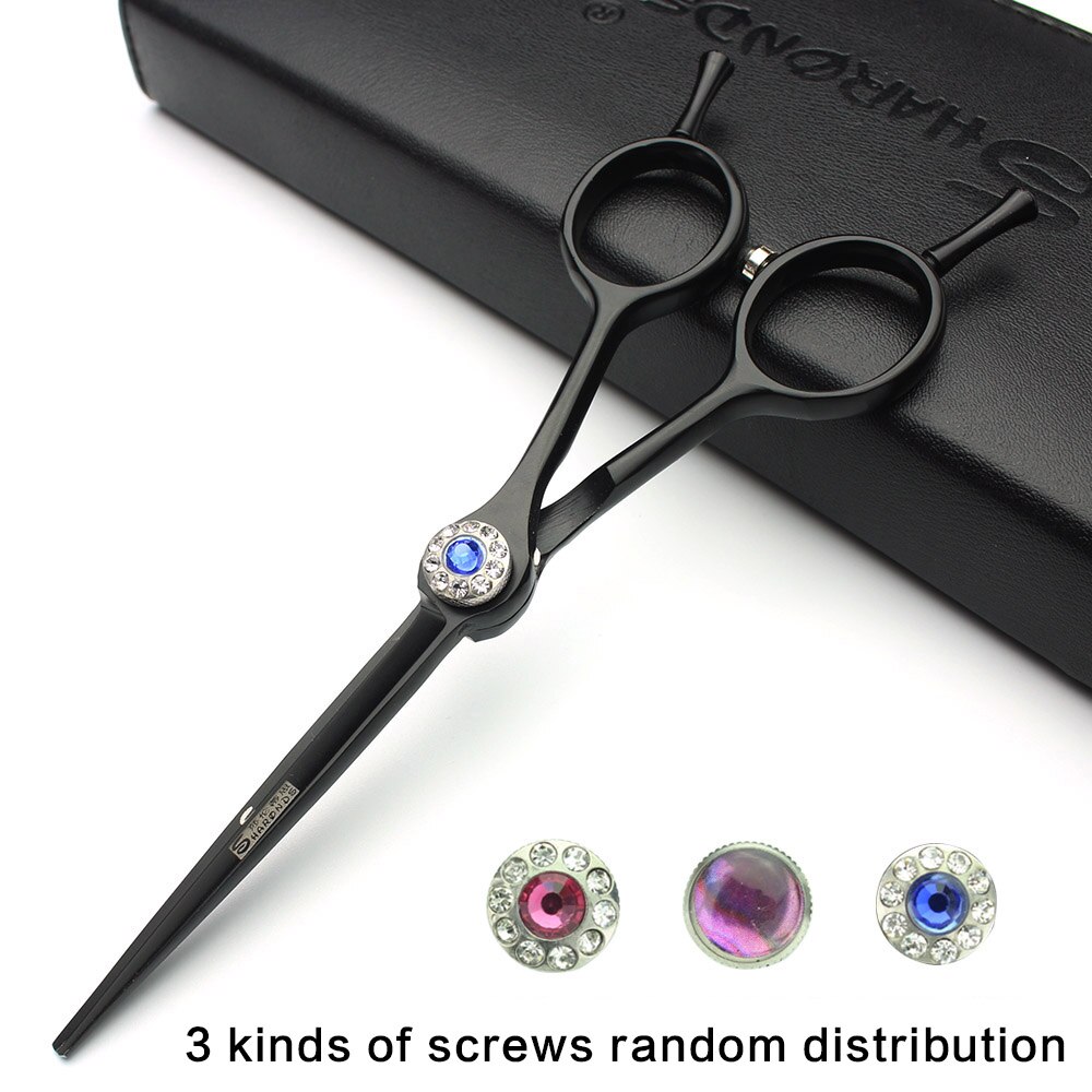 Kapper haar schaar zwarte 5.5 inch diamant professionele rvs snijden schaar kappers stylist schaar tool