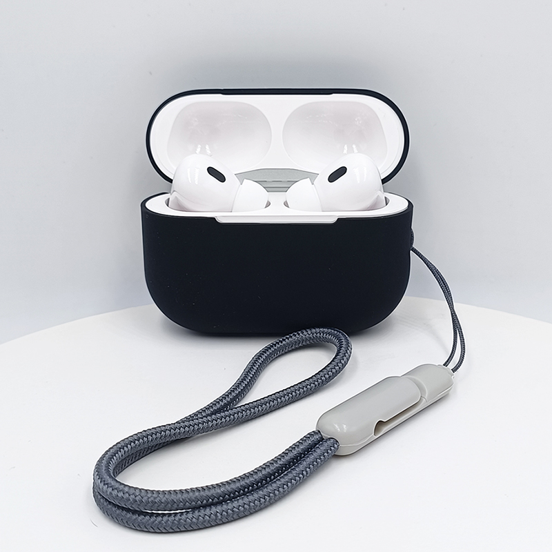 Estuche para Apple Airpods Pro 2 (solo estuche, no incluye auriculares), accesorios para Airpods Pro 2, estuche de silicona para Apple AirPod Pro 2, estuche protector suave para Airpods Pro2: Negro