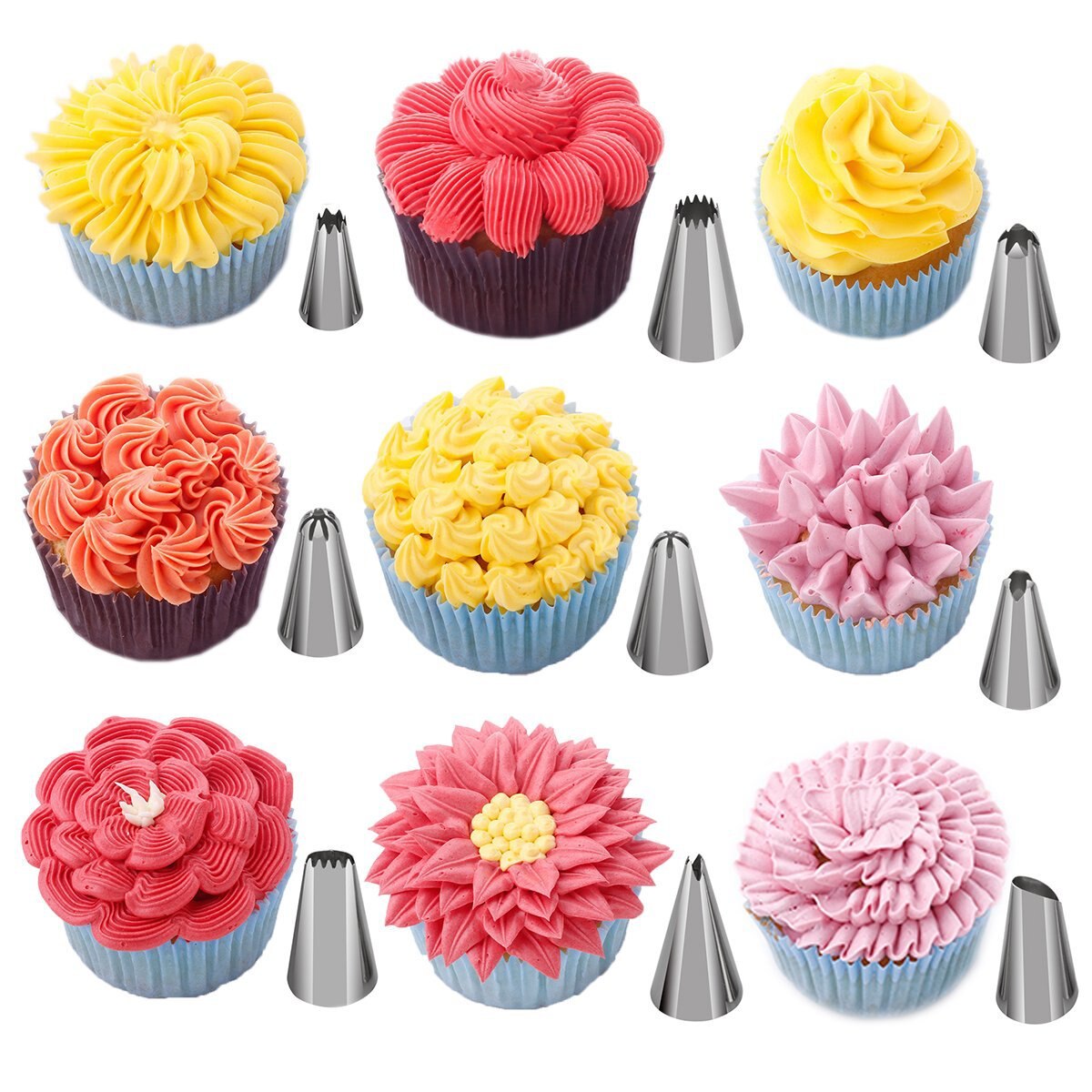 Cake Decorating Tools Turntable Kit 137pcs Sets Baking Tool Piping Nozzle Piping pastry Bag Bakeware Baking kitchen Cake Mold
