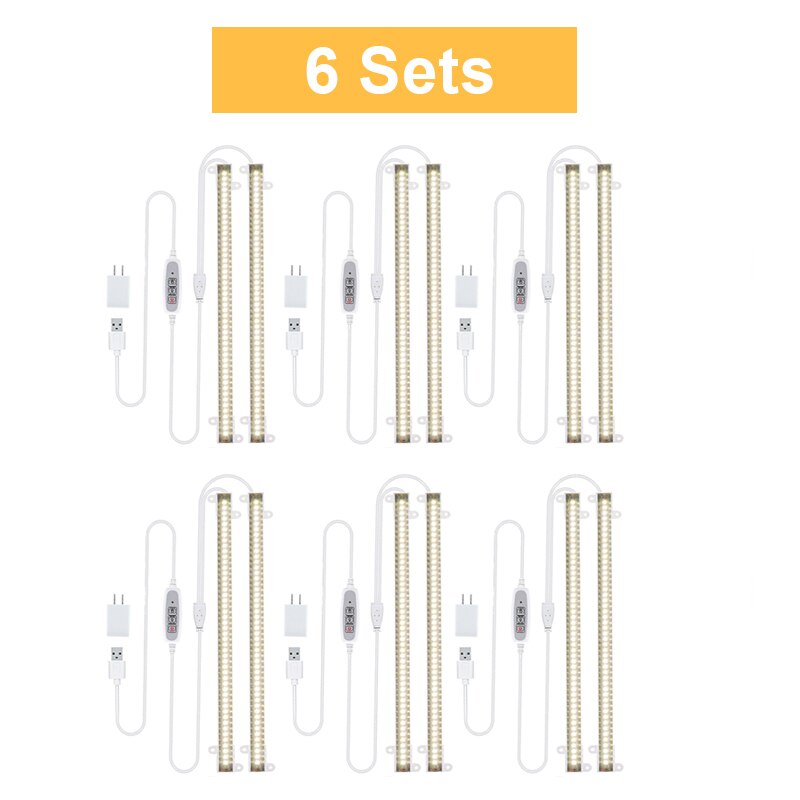 LED Wachsen Licht Streifen 20W Gesamte Spektrum Timer 3200K Phyto Lampe Weiß Licht Für drinnen Pflanzen Regal Orchideen anbau Phytolamp