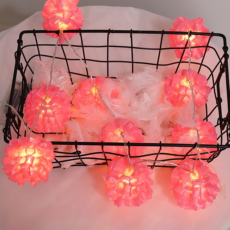 Led Bloem Ball String Verlichting Decoratieve Verlichting Bruiloft Lichten Slaapkamer Meisje Kleine Gekleurde Lichten