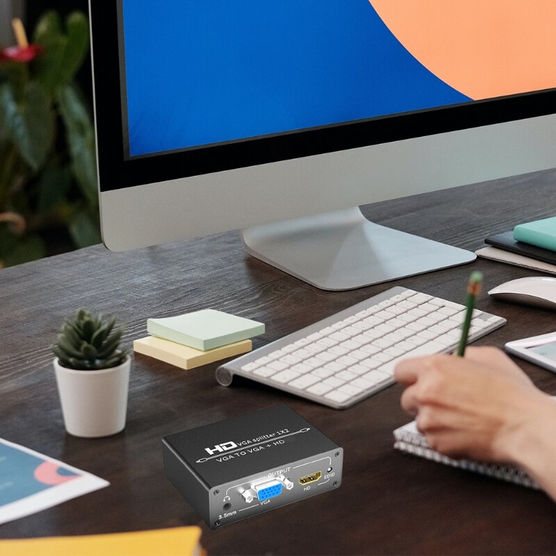 2 In 1 Multi-Monitor Adapter Vga Splitter Vga Monitor Projector 1080P Geschikt Voor Thuis Muziek