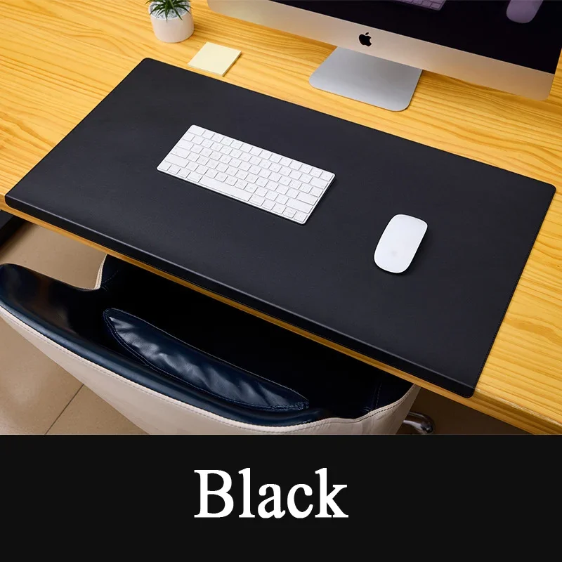 Folding Big Mouse Pad Elbow Guard Wrist guard PU Leather Office Desk Mat Laptop Computer Pad Gaming mousepad desk mat: XS / black