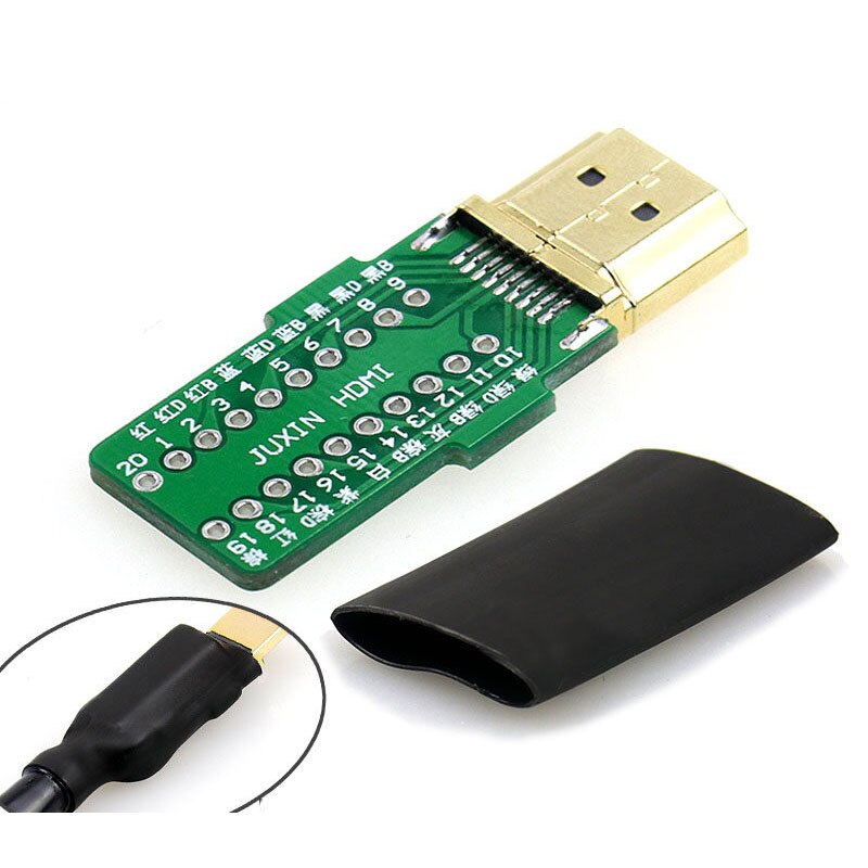 Conector de cabeza de soldadura HDMI, carcasa de aleación de aluminio, Junta chapada en oro, línea HD 4K, macho DIY: G