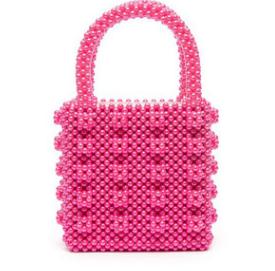 Crystal Evening Bag - Woven Bead Handbag - Soft Tote Bag - Two Handles - SATSEED: As picture / M