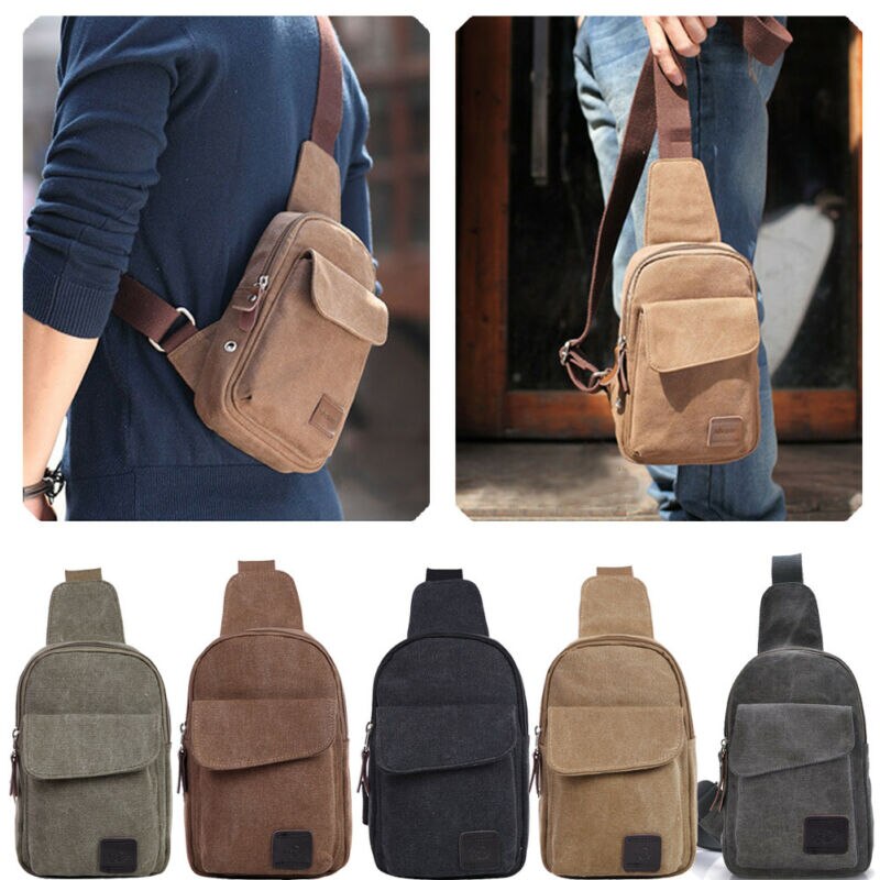 Mænd crossbody tasker lærred en skulder taske skrå bryst pakke messenger tasker bolso hombre  /bl1