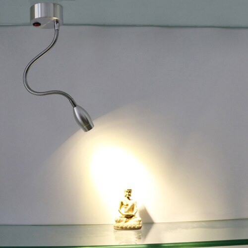 Flexible Pipe 3W LED Desk Portable Light Battery-Powered Picture Lamp Fixture Wireless Spotlight Button Cabinet Jewelry store