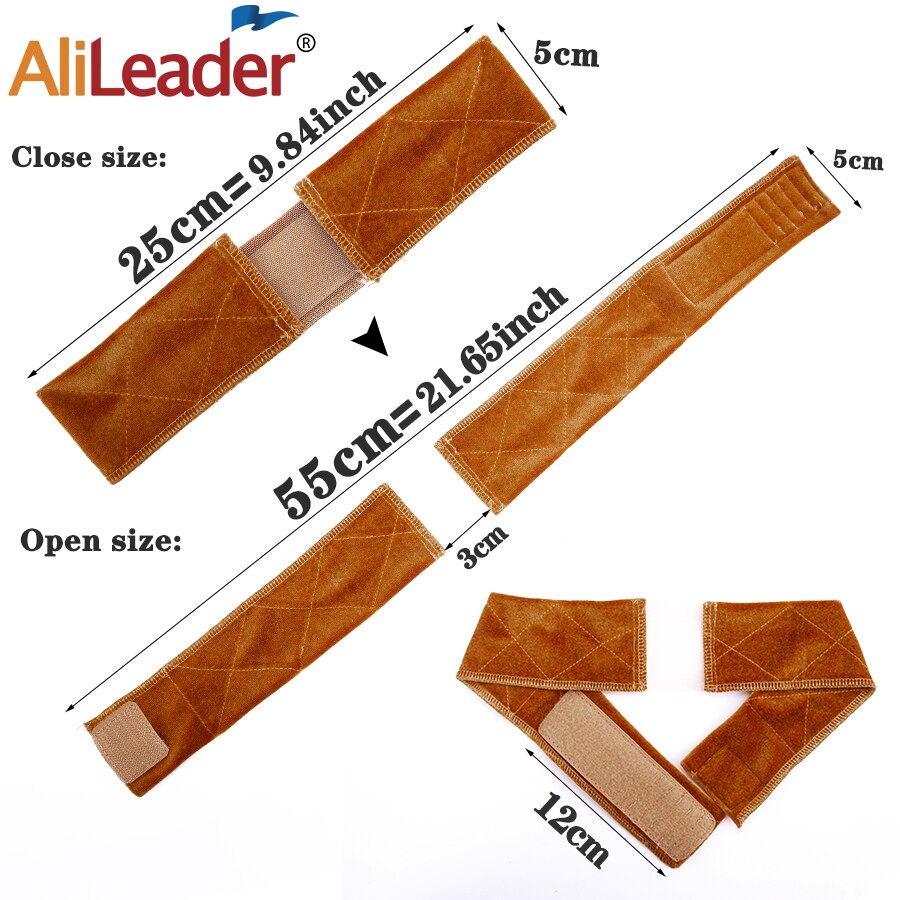 Alileader doux Velcro perruque poignée bande forte Fix bandeau antidérapant perruque poignée pour perruques Profession perruque accessoires Beige Grip