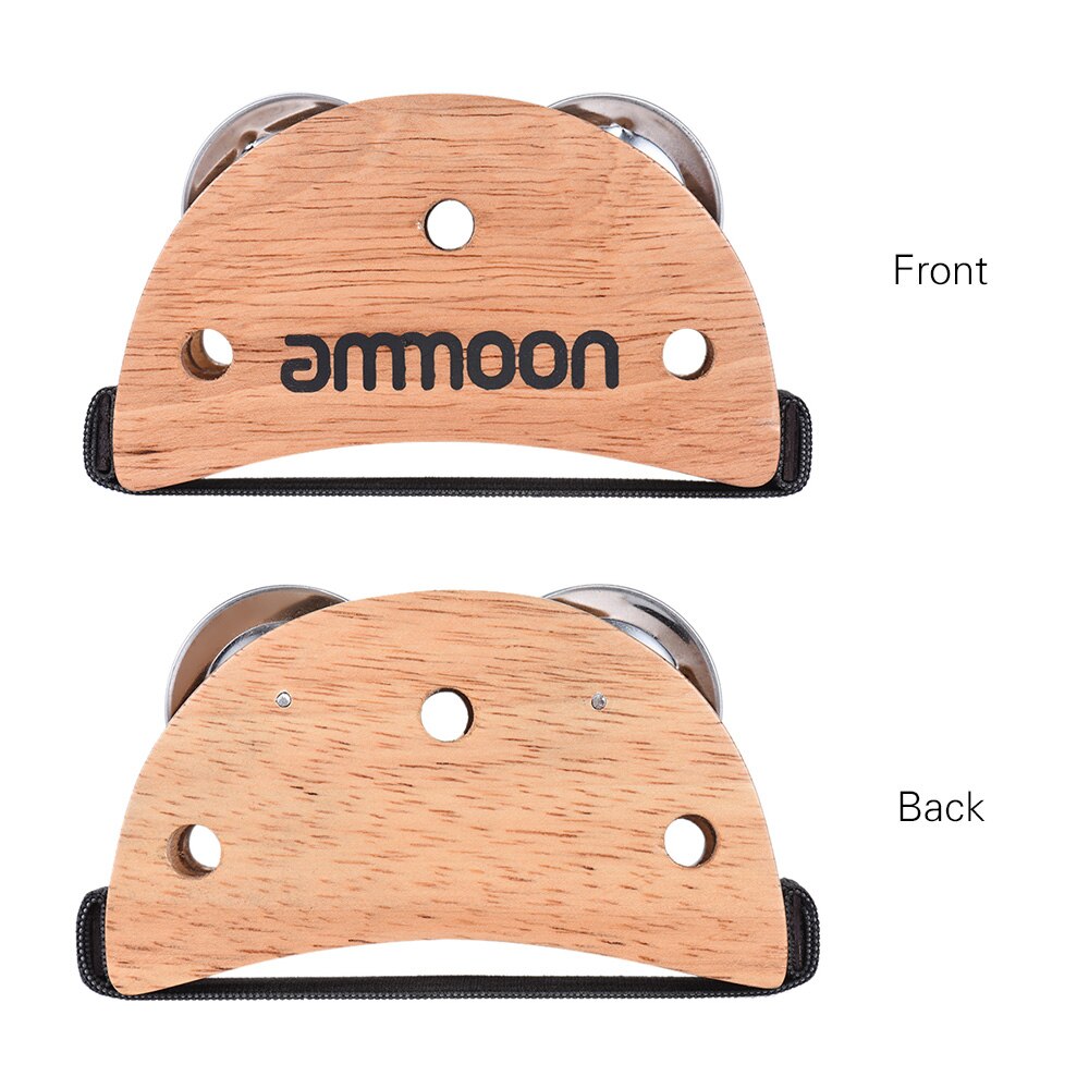 Ammoon pie Jingle pandereta Burlywood caja de Cajon elíptica, accesorio de compañero de tambor para instrumentos de percusión de tintineo de mano