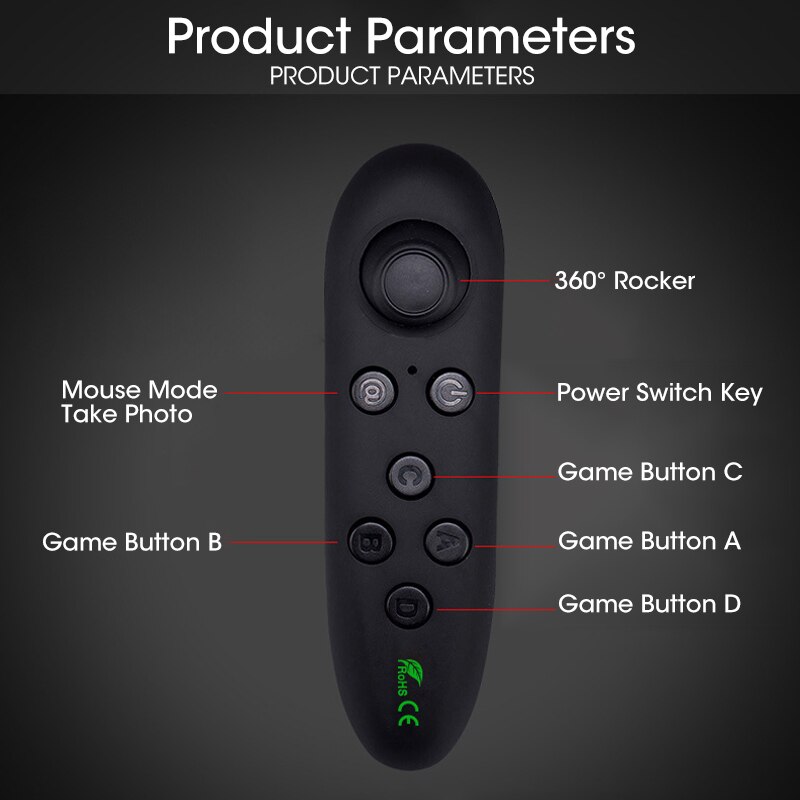 Afstandsbediening Mobiele Telefoon Vr Bril Draadloze Gamepad Lange Afstand E Boek Turn Pagina Joystick Tv Box Voor Android Smartphone