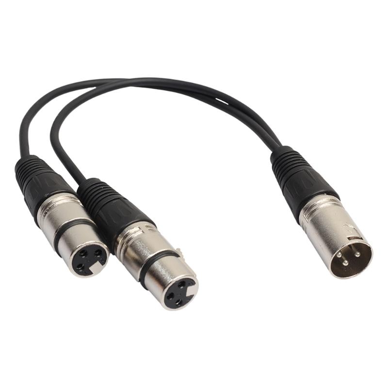34Cm 3Pin Xlr 1 Male Naar 2 Vrouwelijke Audio Verlengkabel Microfoon Y Audio Splitter Cord Line Voor Mixer recorder Xlr 3 Pin Male