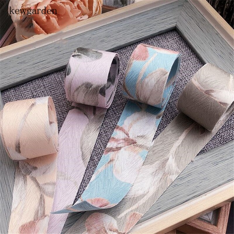Kewgarden 30mm 3cm bedrukte bloemen satijnen linten handgemaakte tape diy strik haaraccessoires band 10 meter