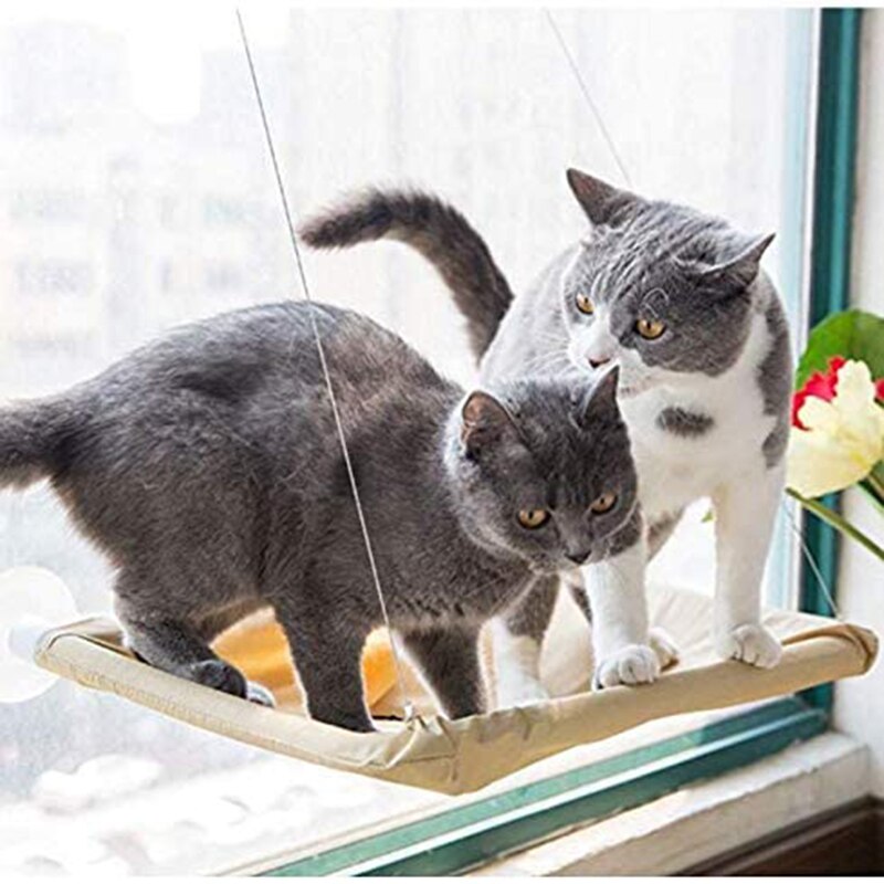 Katteseng leje 20kg katte hængekøje katte vinduespinde vindue monteret hængekøje kæledyrsugning hængende vindueskarme sove hyldepose senge sæde