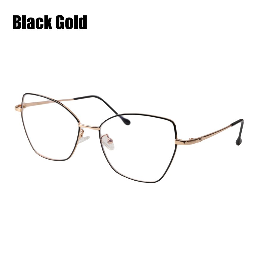 Soolala vlinderbril voor bijziendheid, groot montuur, damesbril met optisch montuur, verpakking van  -0.5 -0.75 -1.0 -1.25 to -4.0: Zwart goud