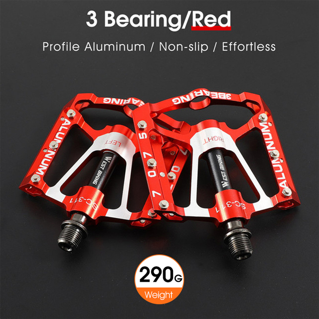 WEST BIKING Fahrrad Ultraleichtpedal 3-Lager-Pedale Aluminiumlegierung CRMO Radfahren Trittbrett für BMX MTB Fahrradpedale Zubehör: Lila