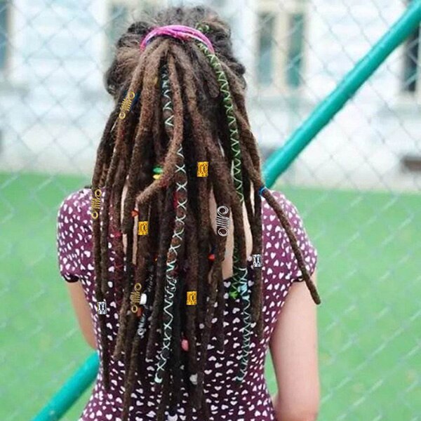 200Pcs Aluminum Hair Coil Dreadlocks Braided Rings Metal Hair Cuffs Braiding Beads MH88