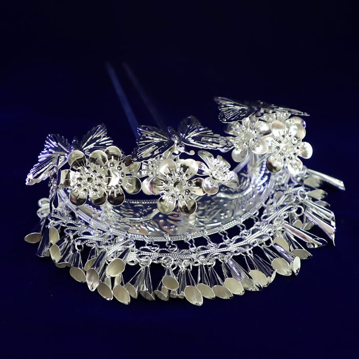 Épingle à cheveux miao en alliage d'argent, accessoire, vêtement pour minorité chinoise, épingle à cheveux danse nationalité chinoise