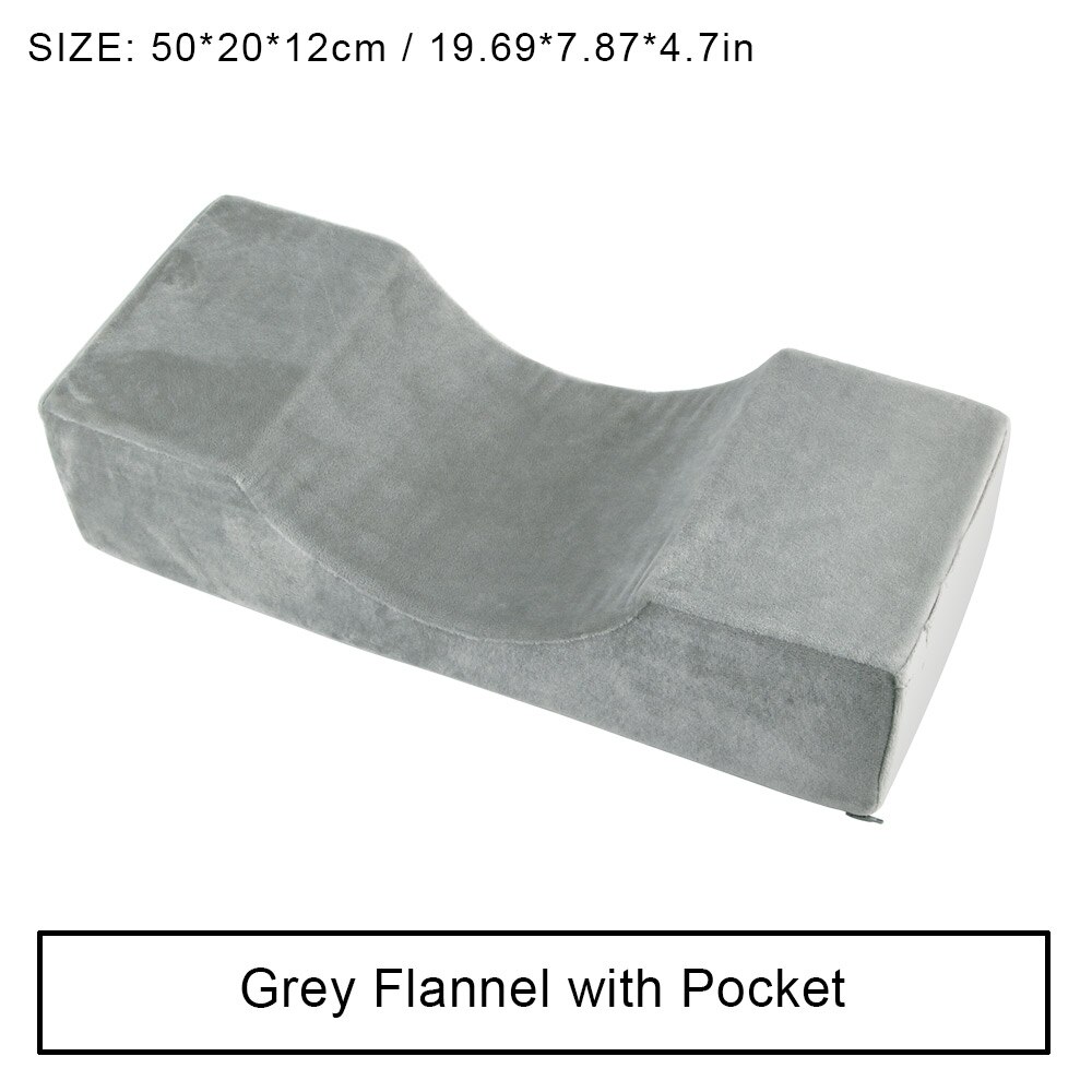 Memory Foam Lash Pillow Shelf Set Soft Grafting For Eyelash Extension Pillow Ergonomic Acrylic Neck Support Makeup: Grey Flannel Pillow