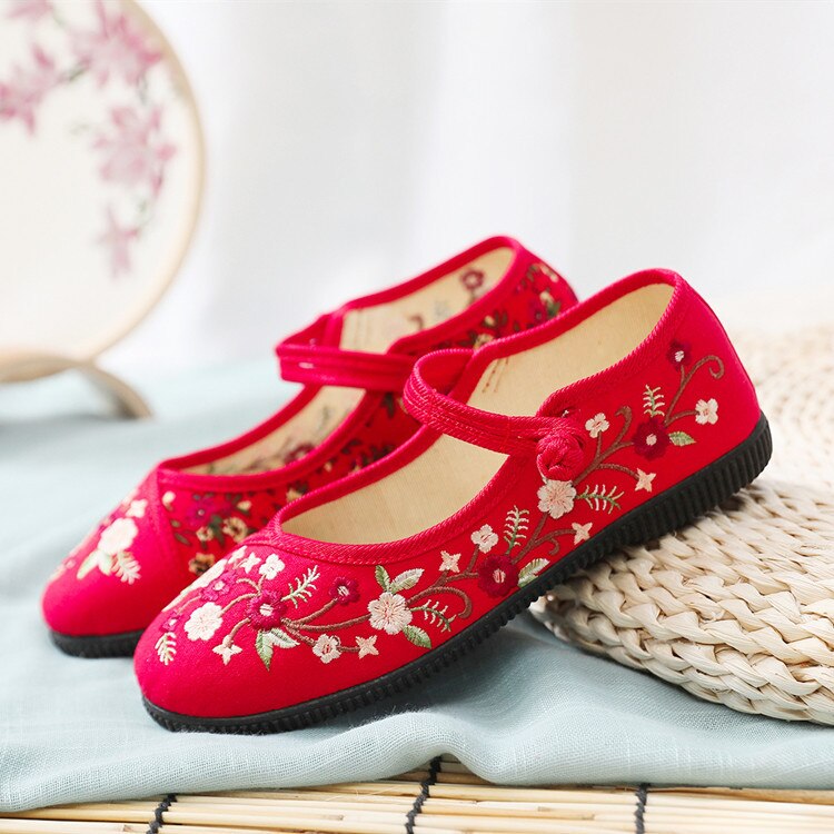 Haftowana, ze wzorem w kwiaty mieszkania buty miękkie dno kobiet buty chińska odzież buty