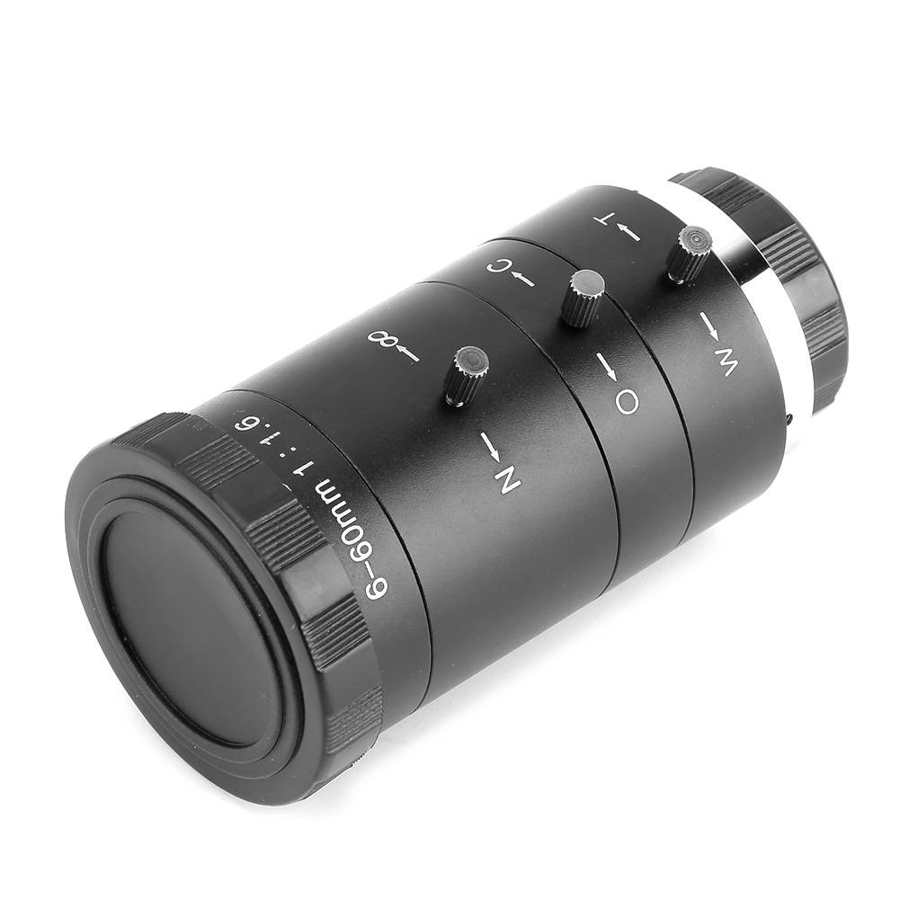 6-60mm 720P Camera Lens F1 6 CS Mount Security Camera Manual Aperture Zoom Lens