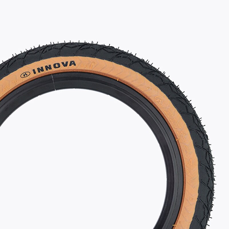 INNOVA 14 inch Folding Bike Tire 14x1.5 40-254 Retro Yellow Edge Tire Small Wheel Folding Bike 412 Folding Steel Tire