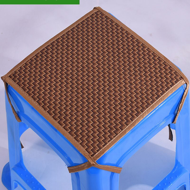 Esterilla cuadrada de ratán para niños, cojín fresco de verano, taburete para guardería, almohadillas para asiento, antideslizantes, transpirables, para casa, oficina, silla de comedor, antisuciedad C: tengxitianyuanka / 35x35cm