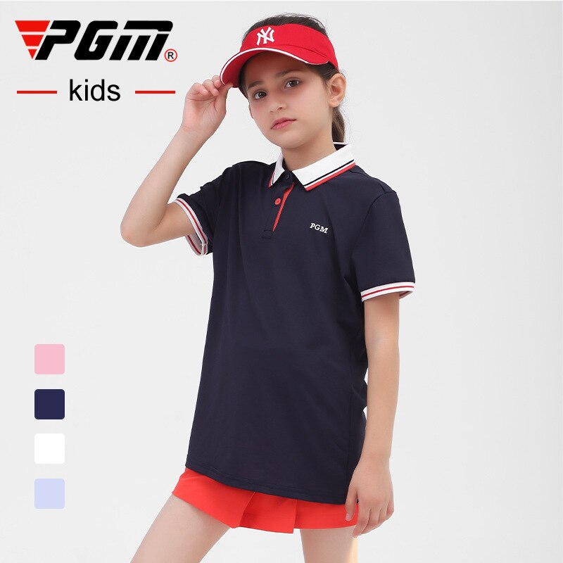 PGM Golf Clothing Summer Girl Golf T-Shirt Short Sleeve Golf Shirts Comfortable And Breathable Tops Golf Apparel S-XL YF413