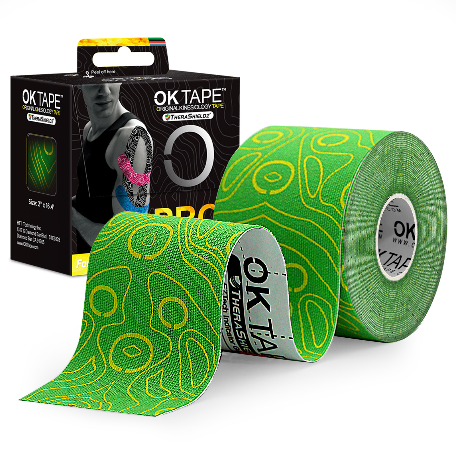 OK Band Profi Kinesiologie-Band, frei geschnitten, atmungsaktiv, wasserdicht, elastisch, Sportbandage, latexfrei, Fitness-Studio, Schmerzlinderung, 5 cm x 5 m: Licht Grau