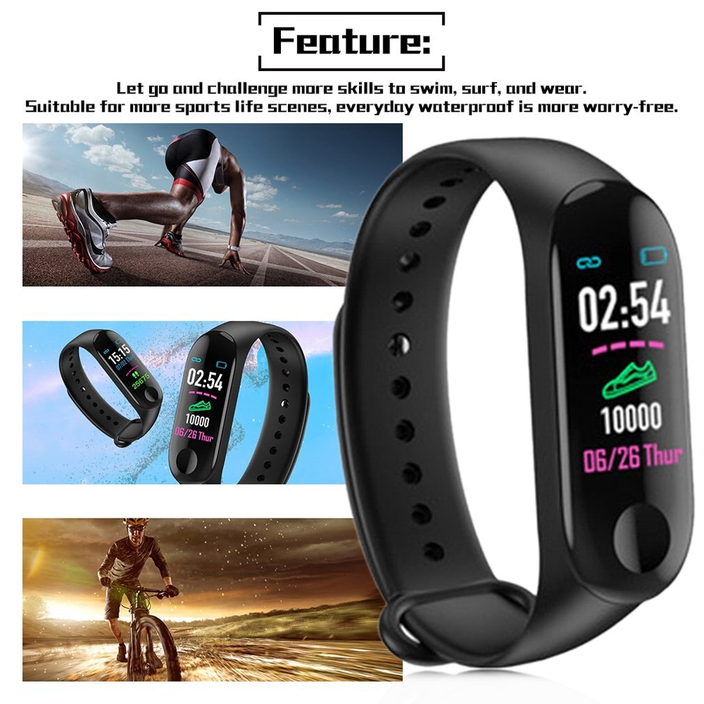 D3 Smart bracelet Bluetooth-compatible Fitness Tracker Sports Watch Heart Rate Monitor Blood Pressure Smart Bracelet for IOS