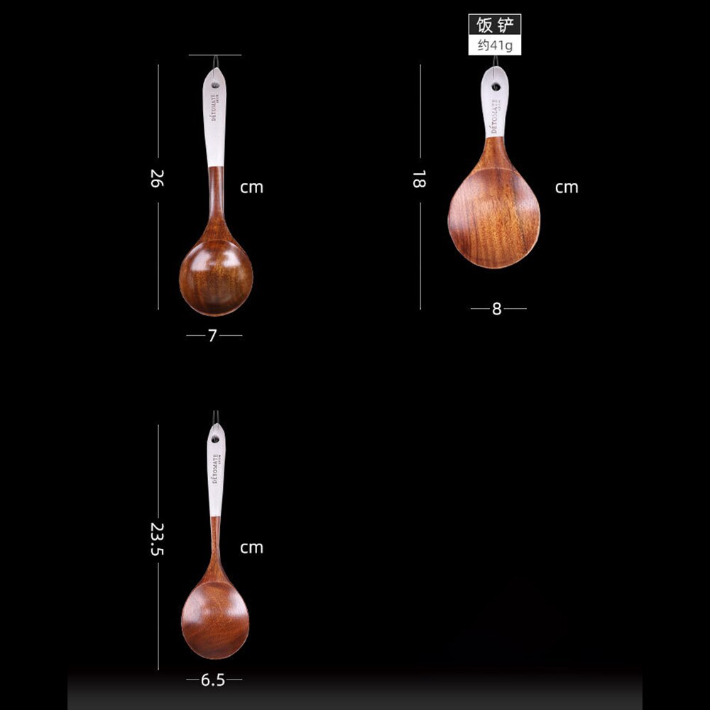 Laca de teca sencilla, utensilios de cocina coloridos, cocina de madera maciza, utensilios domésticos de cocina respetuosos con el medio ambiente
