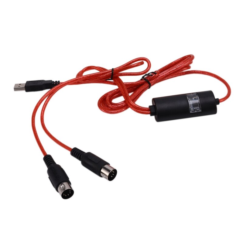 2X 5-Pin Midi To USB In-Out Cable Adapter Converter For Windows Mac Ios Laptop To Music Piano Keyboard