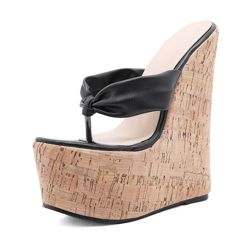 BYQDY Ultra High Heels 18CM Platform Shoes For Woman Simplicity Open Peep Toe High-heel Lady Comfort Wedges Women Pumps Summer: 10